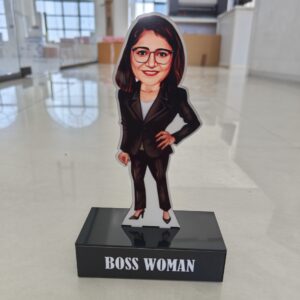 Personalized Boss Woman Acrylic Caricature – Custom Office Desk Gift for Powerful Women