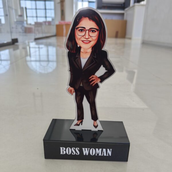 Personalized Boss Woman Acrylic Caricature – Custom Office Desk Gift for Powerful Women