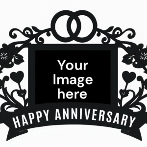 Personalized Happy Anniversary Black Wooden Standee Photo Frame