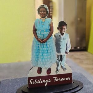 Custom Acrylic Siblings Forever Caricature Standee – Personalized Gift for Brother and Sister