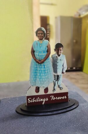 Custom Acrylic Siblings Forever Caricature Standee – Personalized Gift for Brother and Sister