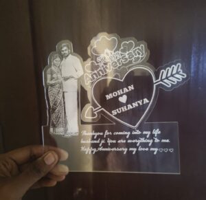 Personalized Happy Anniversary Acrylic Engraved Gift – Custom Romantic Keepsake for Couples